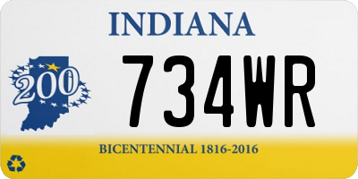 IN license plate 734WR