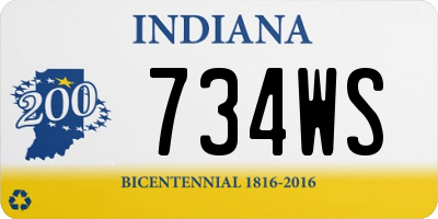 IN license plate 734WS