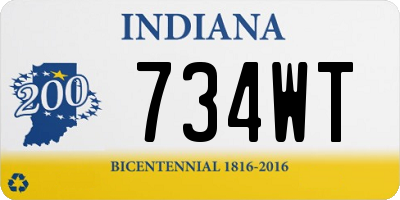 IN license plate 734WT