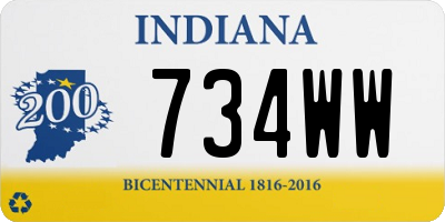 IN license plate 734WW