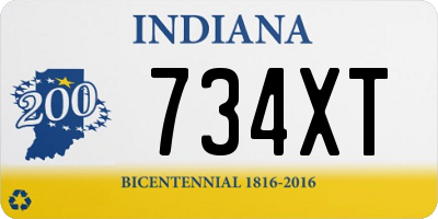 IN license plate 734XT