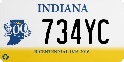 IN license plate 734YC