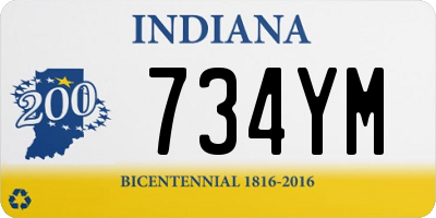 IN license plate 734YM