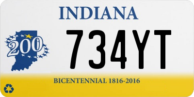 IN license plate 734YT