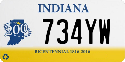 IN license plate 734YW