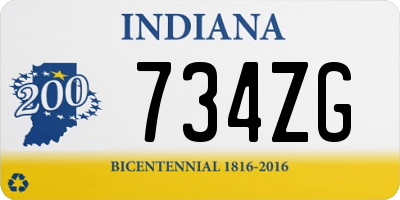 IN license plate 734ZG