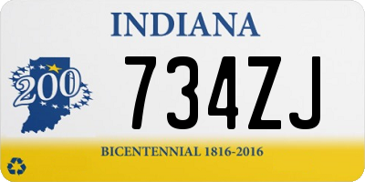 IN license plate 734ZJ