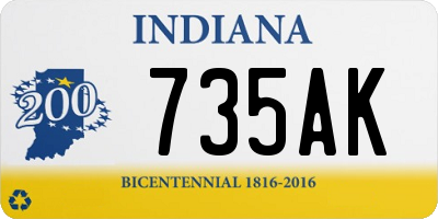 IN license plate 735AK