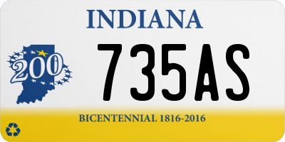 IN license plate 735AS