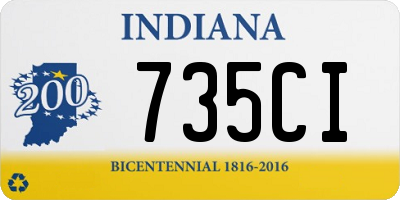 IN license plate 735CI