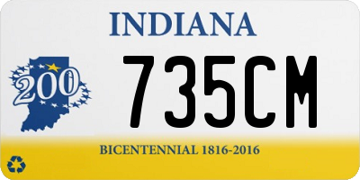 IN license plate 735CM