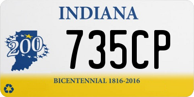 IN license plate 735CP