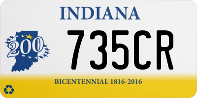 IN license plate 735CR