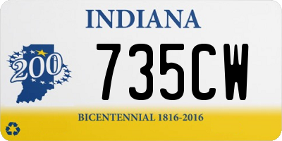 IN license plate 735CW