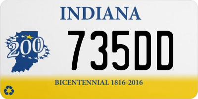 IN license plate 735DD