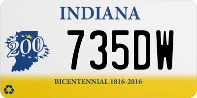 IN license plate 735DW