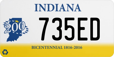 IN license plate 735ED