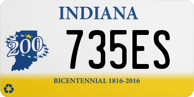 IN license plate 735ES