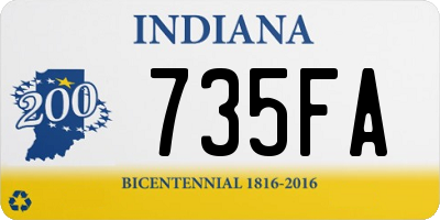 IN license plate 735FA