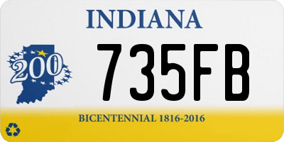 IN license plate 735FB