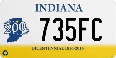 IN license plate 735FC