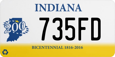 IN license plate 735FD