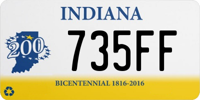 IN license plate 735FF