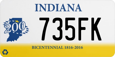 IN license plate 735FK