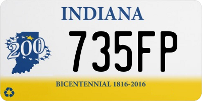 IN license plate 735FP