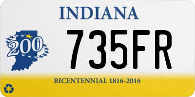 IN license plate 735FR