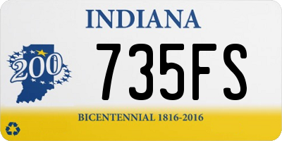 IN license plate 735FS