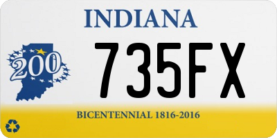 IN license plate 735FX