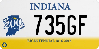 IN license plate 735GF