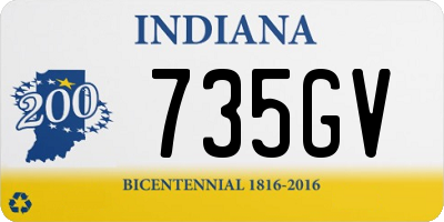 IN license plate 735GV