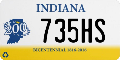 IN license plate 735HS