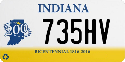 IN license plate 735HV