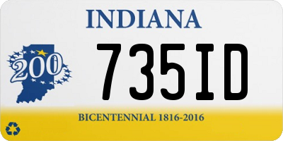 IN license plate 735ID