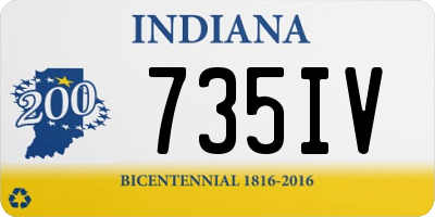 IN license plate 735IV