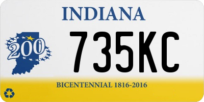 IN license plate 735KC