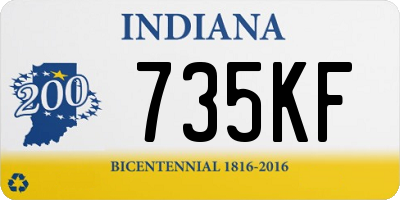 IN license plate 735KF