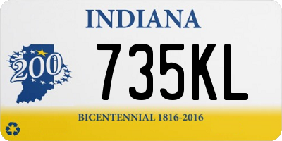 IN license plate 735KL