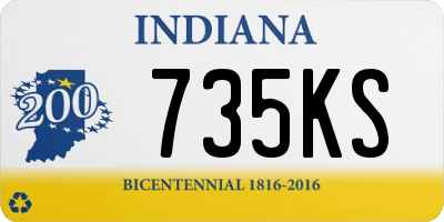 IN license plate 735KS