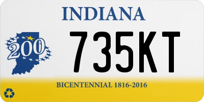 IN license plate 735KT