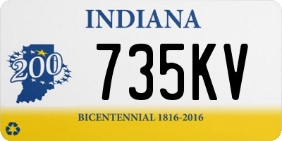 IN license plate 735KV