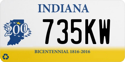 IN license plate 735KW