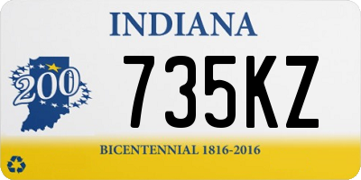 IN license plate 735KZ