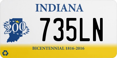 IN license plate 735LN