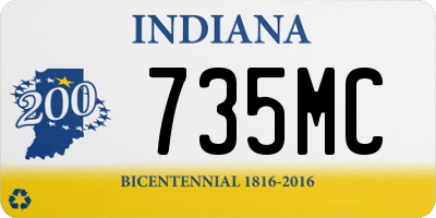 IN license plate 735MC