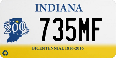IN license plate 735MF