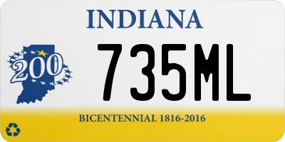 IN license plate 735ML